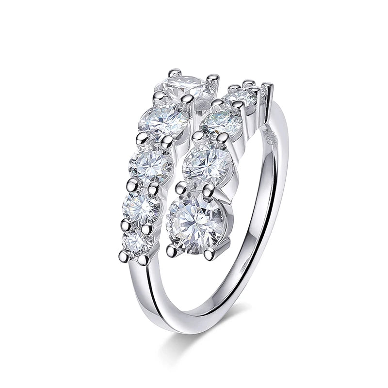 KATIE Ring - A stunning and sparkling spiral ring all moissanite GRA S925.