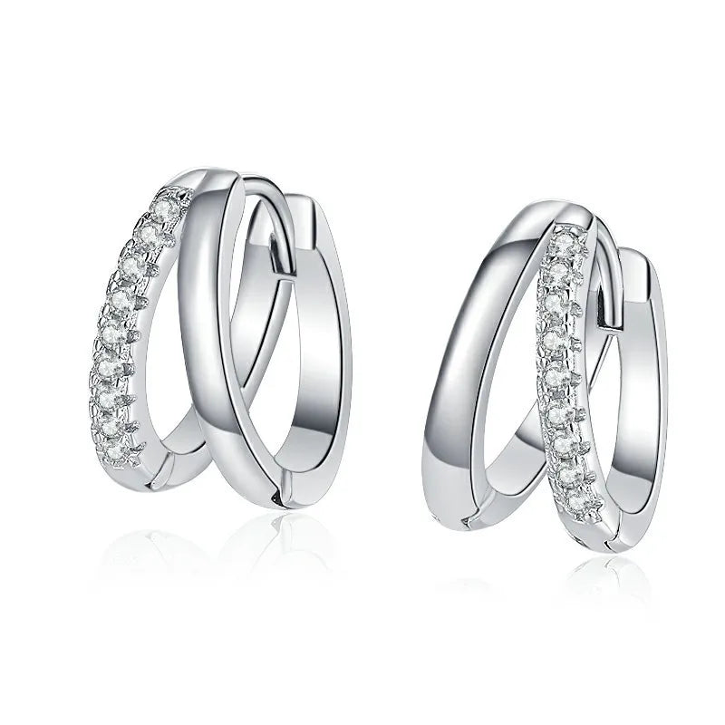 LINDA Moissanite Hoop Earrings S925 Silver