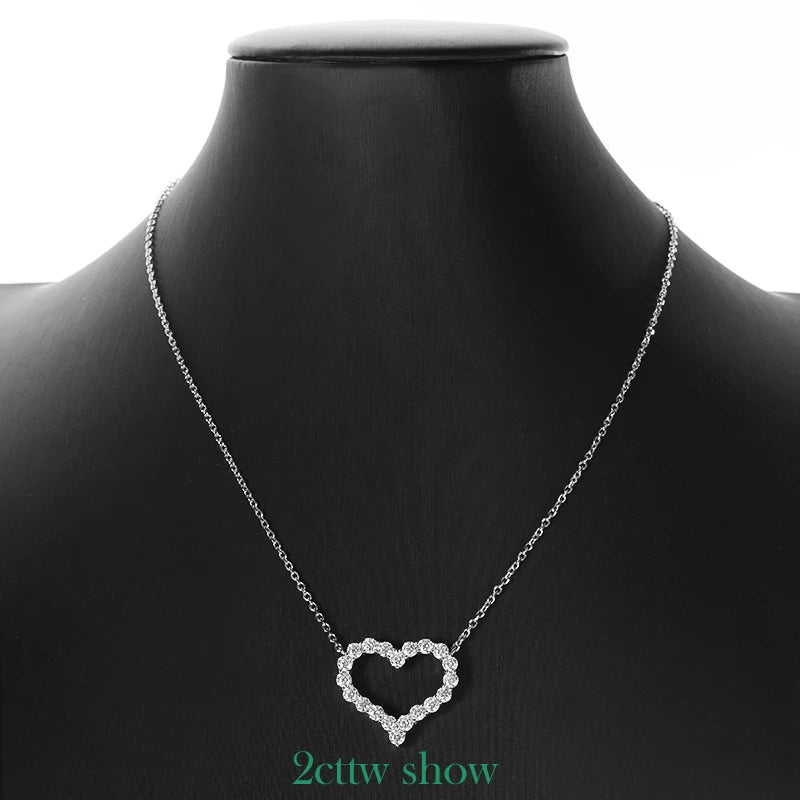 ISABEL Necklace - Heart necklace studded with mossonite diamonds and 925 sterling silver.