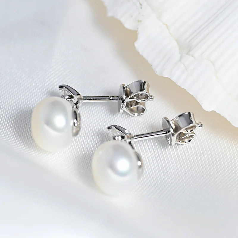 JANE Earrings - Stunning natural pearl earrings set with Moissanite GRA S925.