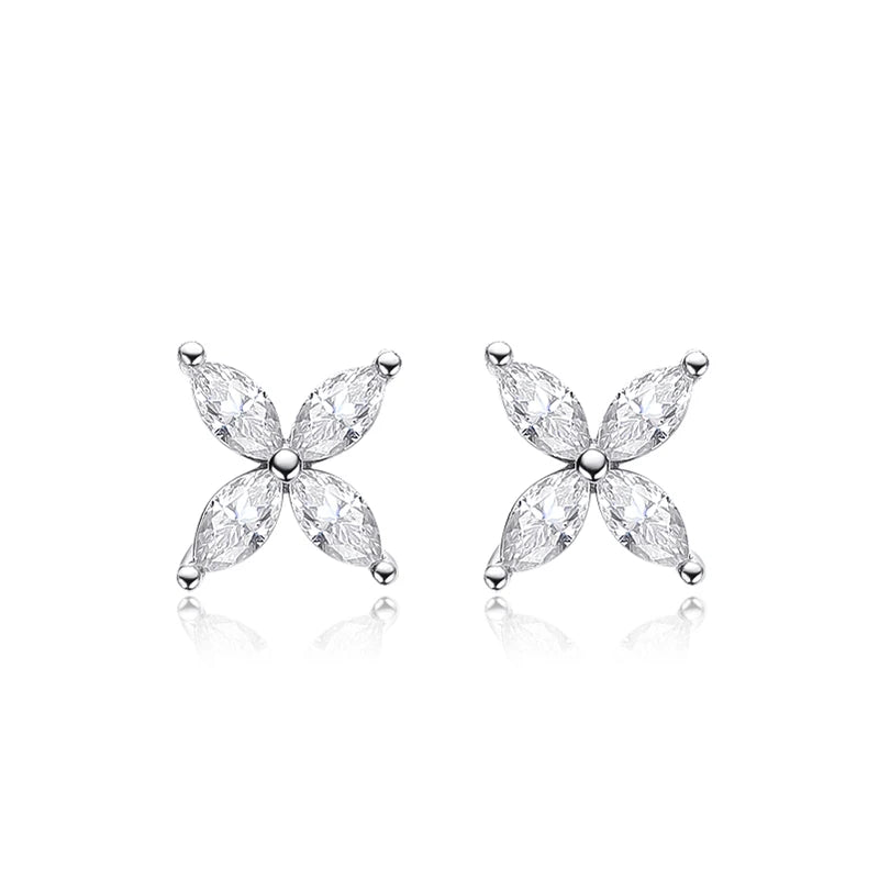 FLORA Earrings - Stunning Marquise Cut Moissanite GRA S925.