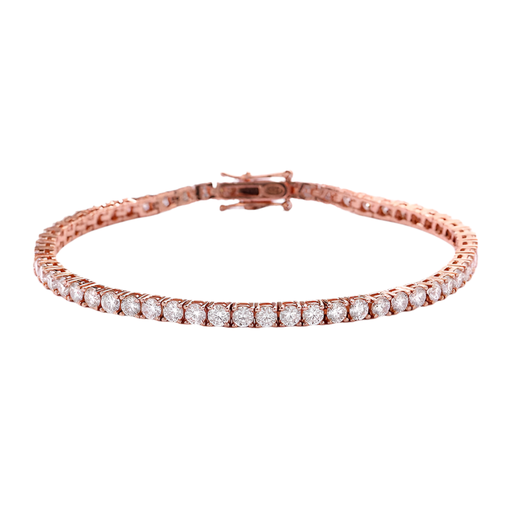STORMI Bracelets - Spectacular and sparkling bracelets, all made of GRA mossonite in 18K gold and rose gold.